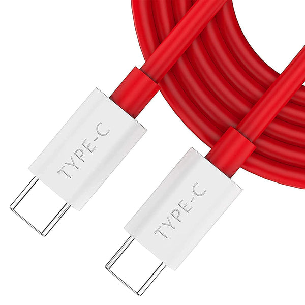 65W Type-C to Type-C Cable, Compatible for One Plus 9Pro, 9, 9R, 8T, Charging Adapter - Red