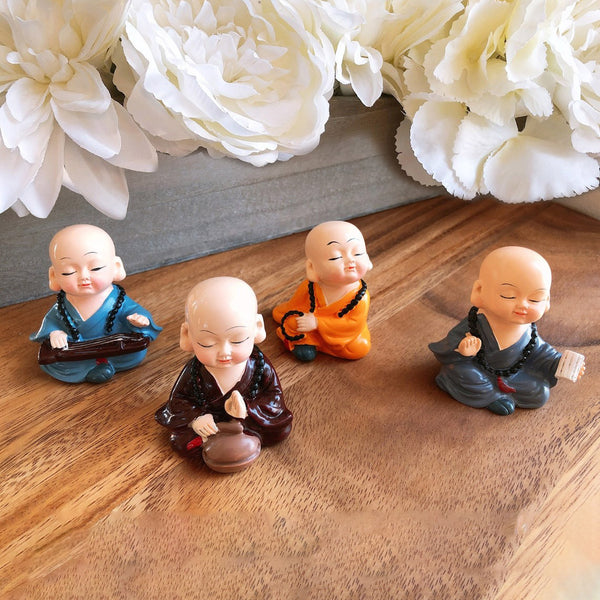 Miniature Buddha Mini Tiny Buddha Monk Statue for Home Decor and Meditation