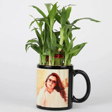 2 Layer Bamboo in Personalised Black Ceramic Mug