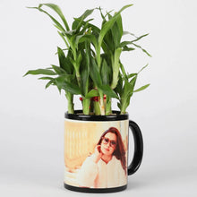 2 Layer Bamboo in Personalised Black Ceramic Mug