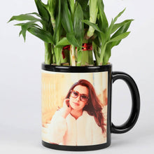 2 Layer Bamboo in Personalised Black Ceramic Mug