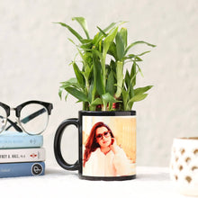 2 Layer Bamboo in Personalised Black Ceramic Mug