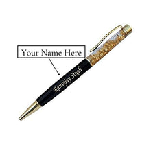 Personalized Golden Flakes Black Color Blue Ball Point Pen