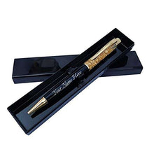 Personalized Golden Flakes Black Color Blue Ball Point Pen