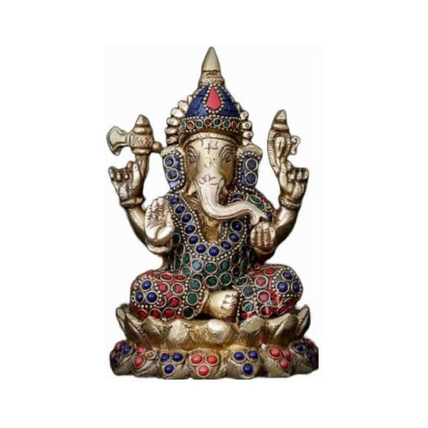 Spiritual Brass Ganesha Statue Idol Figurine Elephant God Son of Lord Shiva Home Décor Daily Worship Temple Corner