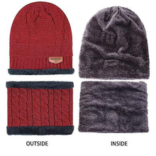 Men's Woolen Cap with Neck Muffler Neckwarmer for Winter Season (Free Size, Set of 1)