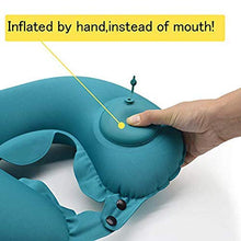 Portable Push Type Automatic Inflatable U-Shaped Pillow (Multicolour)