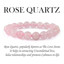 Unisex Child Natural Certified Rose Quartz Crystal Healing Stones Round Beads Bracelet for Reiki Healing.