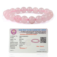 Unisex Child Natural Certified Rose Quartz Crystal Healing Stones Round Beads Bracelet for Reiki Healing.