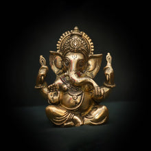 Brass Ganesha Statue - Antique Figurine for Home Decor, Temple, Pooja, Gifts