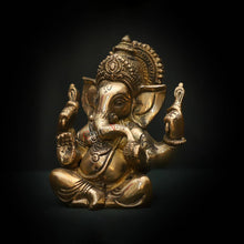 Brass Ganesha Statue - Antique Figurine for Home Decor, Temple, Pooja, Gifts