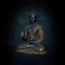 Large Antique Brass Buddha Statue - Handcrafted Meditation Idol for Home Decor and Spiritual Gifts Vedaayu.