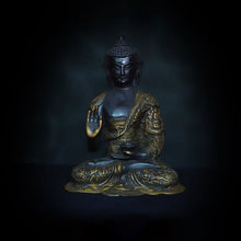 Large Antique Brass Buddha Statue - Handcrafted Meditation Idol for Home Decor and Spiritual Gifts Vedaayu.