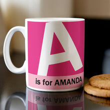 Personalised Mug - A To Z Vibrant Pink