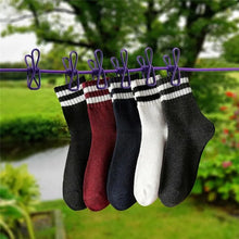 Cloth Drying Rope with Hooks (Pack of 1, 12 Clips) Elastic Cloth Hanging Rope for Cloth Drying