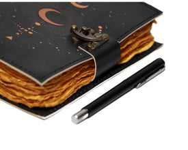 Celestial bodies notebook of shadows Leather black diary