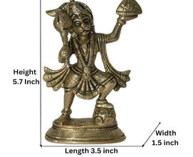 Brass Hanuman Ji Murti Statue - Ideal for Pooja, Home Decor, and Gifts