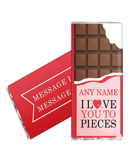 Personalized Chocolate Bar – I Love You To Pieces