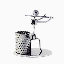 Metal Iron Pen Container Holder Pencil Cup Iron Art Music Figure
