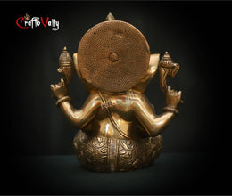 Spiritual Brass Ganesha 20CM Statue, Ganesha Idol, Ganesh Figurine, Ganesh for Temple, corner, decor, office and new beginnings.