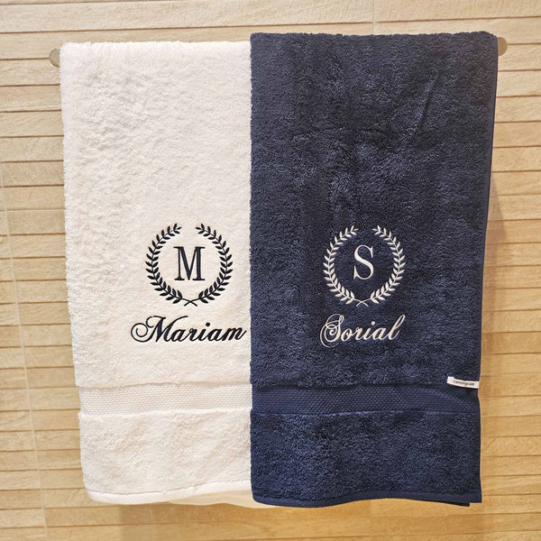 Personalised  Towels - Black & White