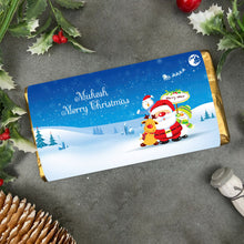 Personalized Santa wishes Merry Christmas Chocolate Bar