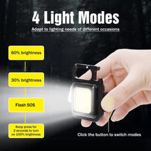 Mini Portable LED Flashlight COB Keychain Led Light with Bottle Opener