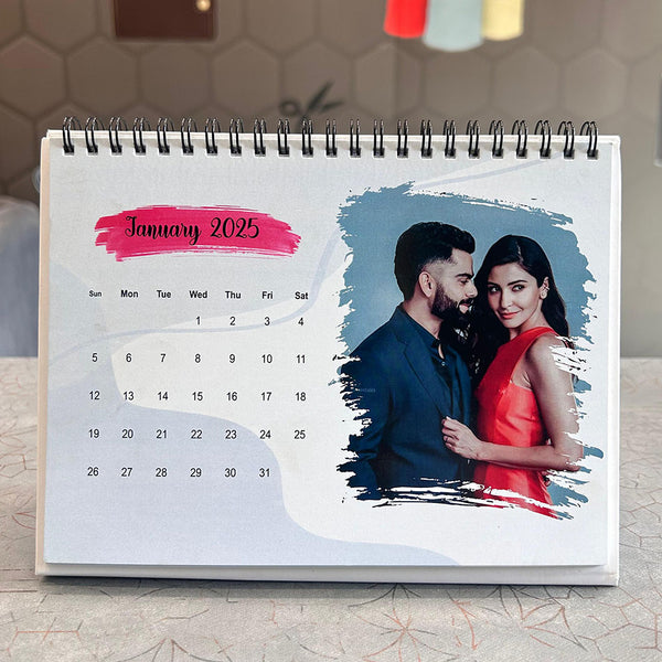 Brush Effect Customized Table Top Calendar