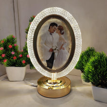 Personalised Golden Crystal Oval LED Light Photo Frame