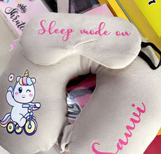 Personalized 3-in-1 Travel Essentials Set – Luggage Tag, Eye Mask & Neck Pillow