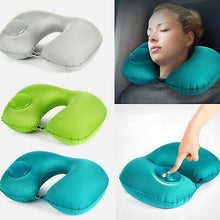 Portable Push Type Automatic Inflatable U-Shaped Pillow (Multicolour)