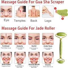 Smooth Facial Roller & Massager Natural Massage Jade Stone for Face Eye Neck Foot Massage Tool (Jade Roller with Gua Sha)