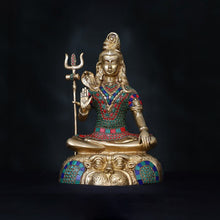 Shiva Statue Brass, Shiva Idol Large Figurine Shiv Shankar Bholenaath Adiyogi Lord Lingam Mahadev Hindu God Siva Yogi Temple Home Decor Gift.