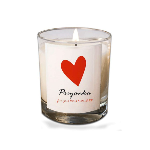 Personalized Scented Candle – Hand Drawn Heart