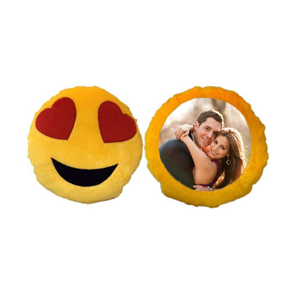 Emoji Face Soft Plush Cushion / Pillow – Assorted Designs Heart Eyes