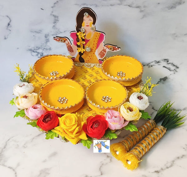 Floral Elegance Haldi Platter Set