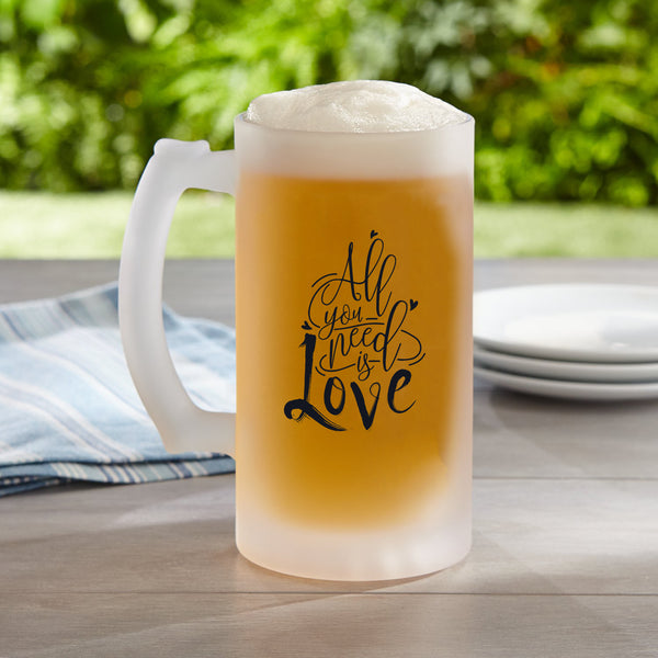 All You Need is Love Printed Beer Mug -