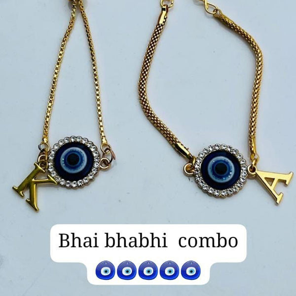 Couple Evil Eye Charm Bracelets – Personalized with Initials