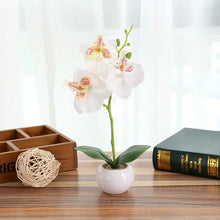 Artificial Orchids flowers with Ceramic Pot for Home Decoration