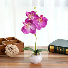 Artificial Orchids flowers with Ceramic Pot for Home Decoration