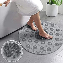 PVC Non-Slip Bathroom Mat Silicone Shower Bath Mat Foot Brush Scrubber
