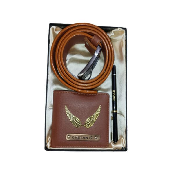 Leather wallet belt combo