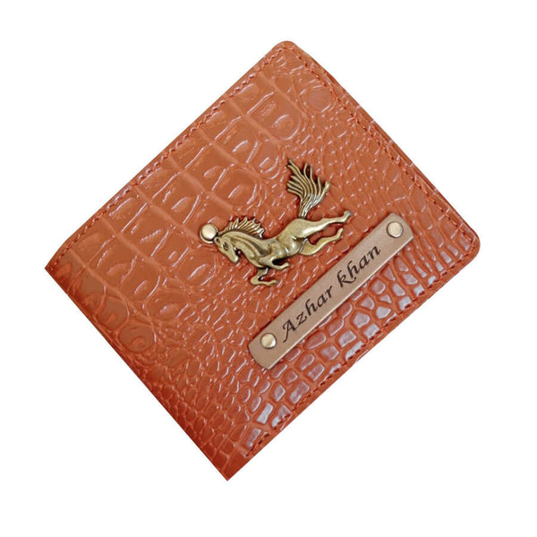 Personalized Leather wallet crocodile print