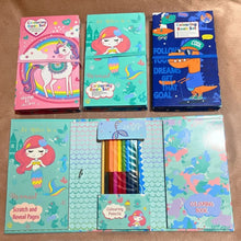 3 Foldable Colouring Books With Scratch Pads