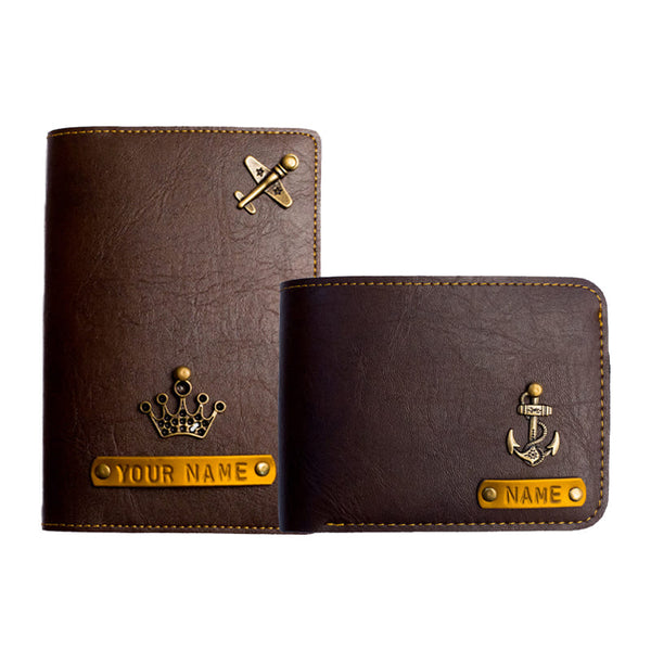 Name Passport Cover With Wallet Combo Men Gift