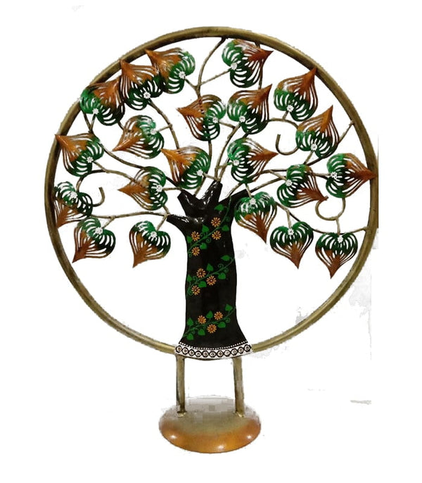 Circle Shape Metal Standing Art Home Decor Tree