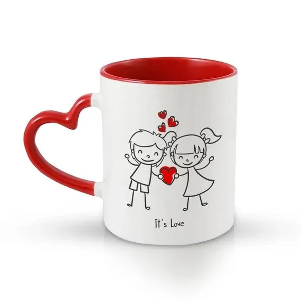 It's Love Heart Handle Ceramic Coffee Mug