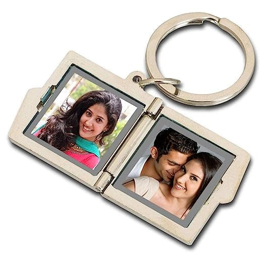 Personalised Double Photo Frame Key Chain, photo book