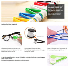 Microfiber Portable Eyeglass Spectacles Sunglass Lens Cleaner Brush(Random Color, 7x2 cm, Pack Of 5)
