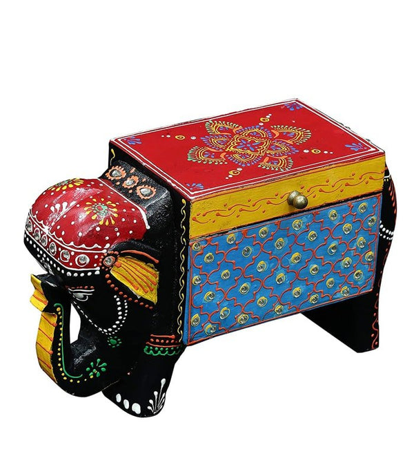 Handicraft Wooden Elephant Painted Box